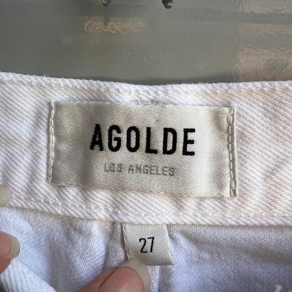 AGOLDE Fen White High Rise Straight Leg Distressed Jeans Size 27 - Picture 8 of 10